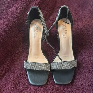 Journee Collection Black and Silver Heels